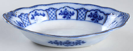 Melbourne (Flow Blue) 9" Oval Vegetable Bowl by Grindley