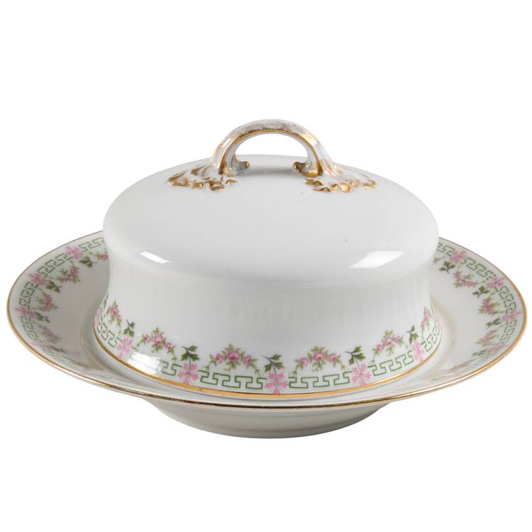 GUE174 Round Covered Butter with Strainer