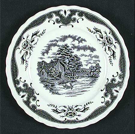 Scenes After Constable Black (Center & Rim Design) Bread & Butter Plate