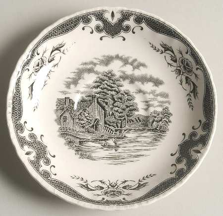 Scenes After Constable Black (Center & Rim Design) Saucer