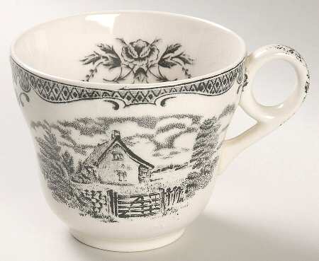 Scenes After Constable Black (Center & Rim Design) Flat Cup