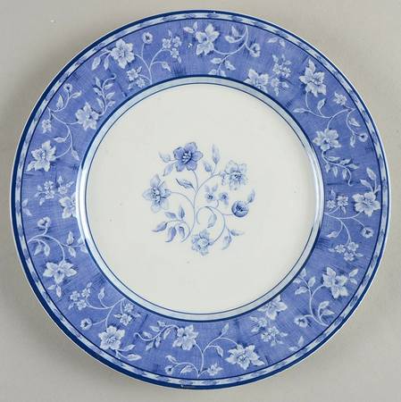 Denim Lace Accent Salad Plate