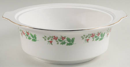Christmas Charm-Delight-Holiday-Harmony 2 Qt Round Covered Casserole No Lid