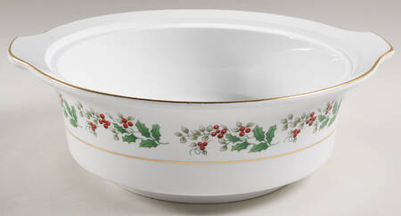 Christmas Charm-Delight-Holiday-Harmony 2 Qt Round Covered Casserole No Lid
