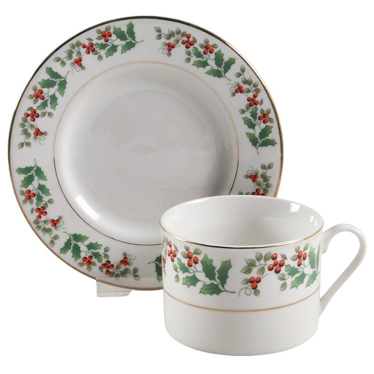 Christmas Charm-Delight-Holiday-Harmony Flat Cup & Saucer Set