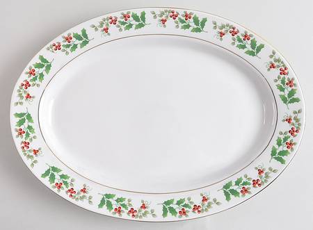 Christmas Charm-Delight-Holiday-Harmony 12" Oval Serving Platter