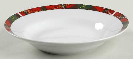 Christmas Plaid Rim Soup Bowl