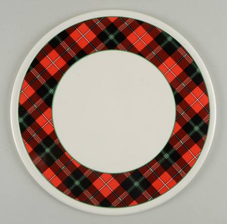 Holiday Plaid Cake Plate