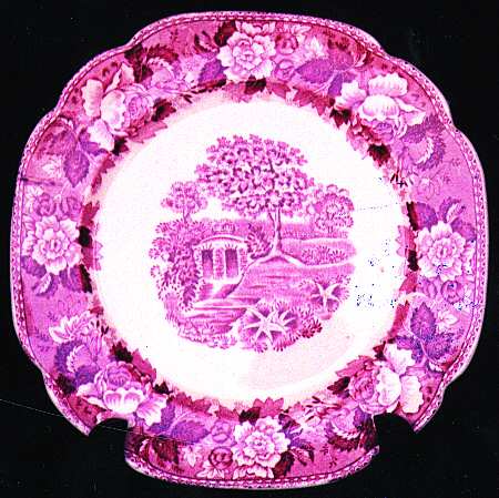 Old English Red Square Salad Plate