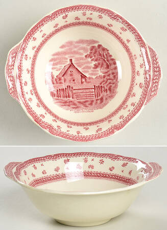 English Lanscapes Pink Lugged Cereal Bowl