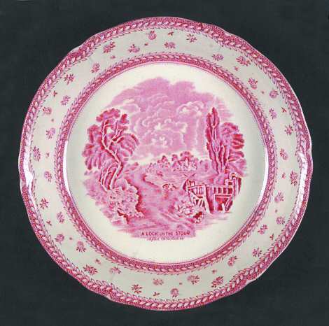 English Lanscapes Pink Coupe Soup Bowl