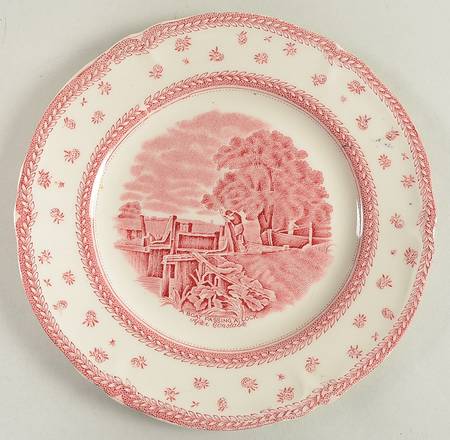 English Lanscapes Pink Salad Plate