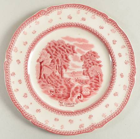 English Lanscapes Pink Dessert/Pie Plate