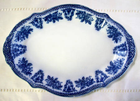 Brussels Blue (No Trim) 13" Oval Serving Platter