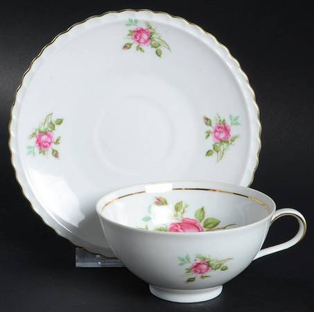 Bavarian Rose Flat Cup & Saucer Set
