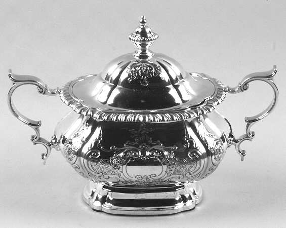 Gadroon (Sterling, Hand Chased, Hollowware) Sugar Bowl & Lid