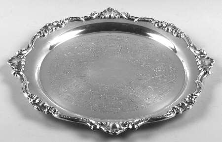 Strasbourg Court (Silverplate, Hollowware) Medium Round Silverplate Tray