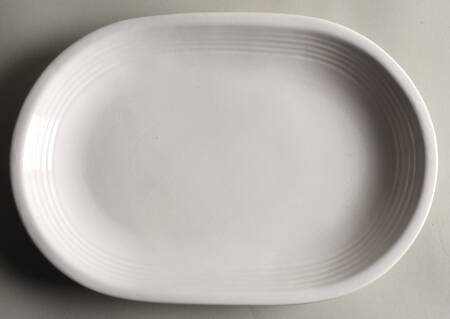 Main St White 12" Oval Serving Platter