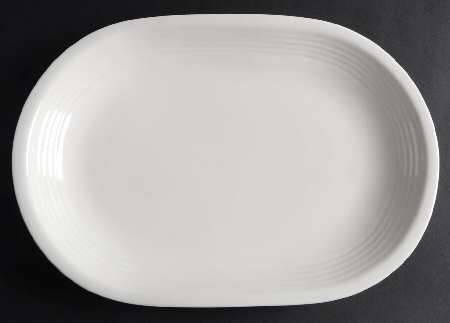 Main St White 12" Oval Serving Platter