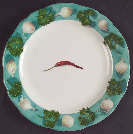 Poivre Et Sel Green Salad/Dessert Plate by Faiencerie De Gien