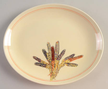 Indian Corn 11" Oval Serving Platter
