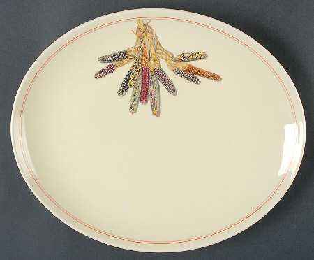 Indian Corn 13" Oval Serving Platter