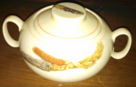 Indian Corn Sugar Bowl & Lid