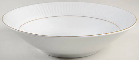 Black Tie (Gold Trim) 9" Round Vegetable Bowl