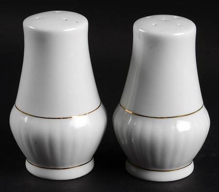 Black Tie (Gold Trim) Salt & Pepper Set