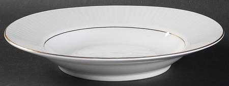 Black Tie (Gold Trim) Rim Soup Bowl