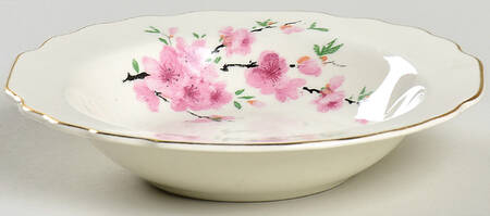 Peach Blossom (Lido, White Body, Gold) Fruit/Dessert (Sauce) Bowl