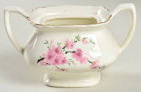Peach Blossom (Lido, White Body, Gold) Sugar Bowl No Lid