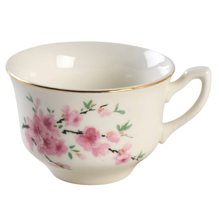 Peach Blossom (Lido, White Body, Gold) Flat Cup