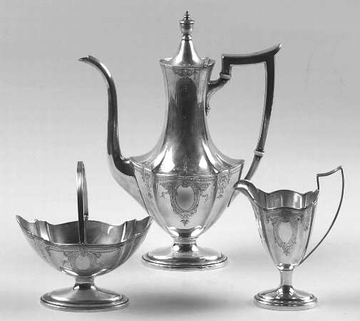 Plymouth-Engraved (A2311-C) 3 Piece Mini Tea Set