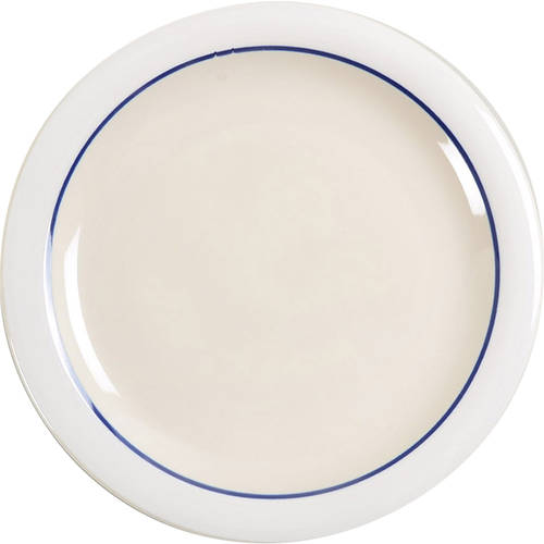 Casualware White Rim Blue Dinner Plate