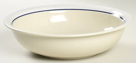 Casualware White Rim Blue 9" Round Vegetable Bowl