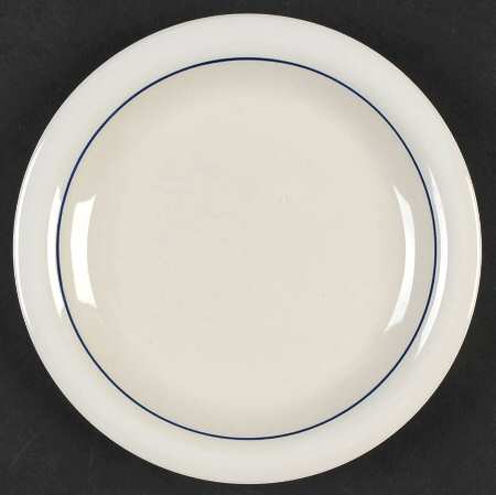 Casualware White Rim Blue Salad/Dessert Plate