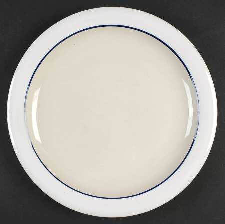 Casualware White Rim Blue 12" Chop Plate (Round Platter)