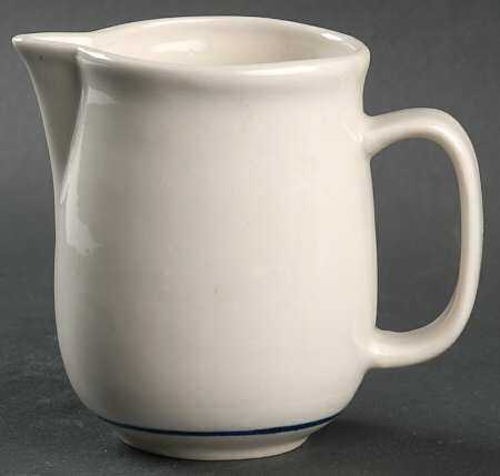 Casualware White Rim Blue Creamer