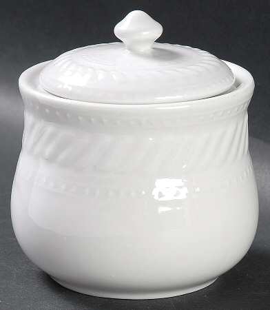 Braid Rimmed Sugar Bowl & Lid