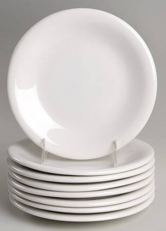 Colour Flavours White Salad/Dessert Plate - Set of 8