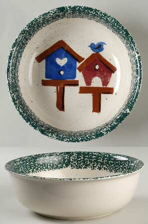 Bird House 9" Round Vegetable Bowl