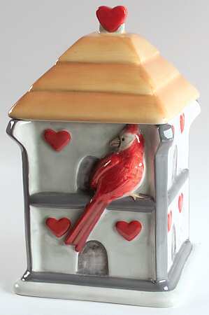 Bird House Figural Cookie Jar & Lid
