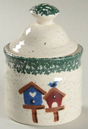 Bird House Sugar Bowl & Lid