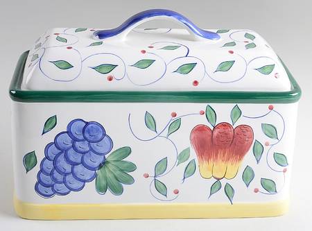 Mediterranean Garden (With Flowers) Bread Box