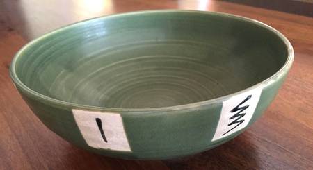 Squiggles Celadon Soup/Cereal Bowl