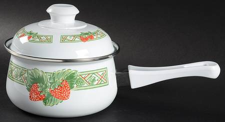Strawberry  Saucepan Covered Metal 1.75 Quarts