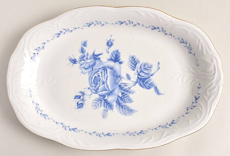 Blue Rose 13" Oval Serving Platter