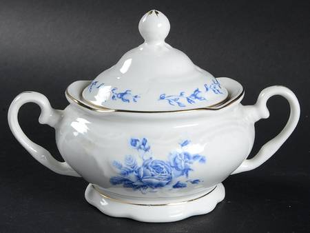 Blue Rose Sugar Bowl & Lid