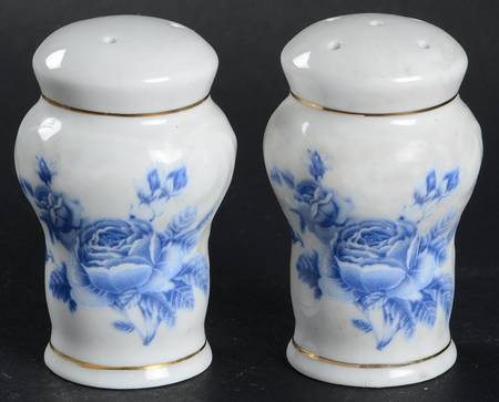 Blue Rose Salt & Pepper Set